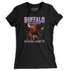 Buffalo Football Throwback Mascot Women's T-Shirt-Black-Allegiant Goods Co. Vintage Sports Apparel