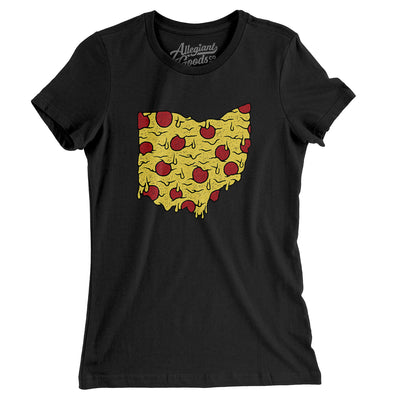 Ohio Pizza State Women's T-Shirt-Black-Allegiant Goods Co. Vintage Sports Apparel