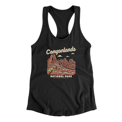 Canyonlands National Park Women's Racerback Tank-Black-Allegiant Goods Co. Vintage Sports Apparel