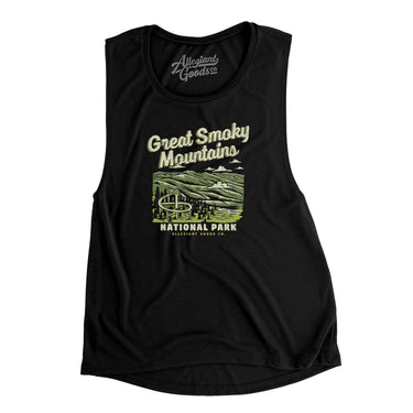 Great Smoky Mountains National Park Women's Flowey Scoopneck Muscle Tank-Allegiant Goods Co. Vintage Sports Apparel