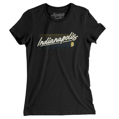 Indianapolis Retro Women's T-Shirt-Black-Allegiant Goods Co. Vintage Sports Apparel