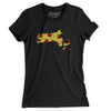 Massachusetts Pizza State Women's T-Shirt-Black-Allegiant Goods Co. Vintage Sports Apparel