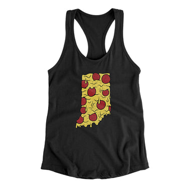 Indiana Pizza State Women's Racerback Tank-Black-Allegiant Goods Co. Vintage Sports Apparel