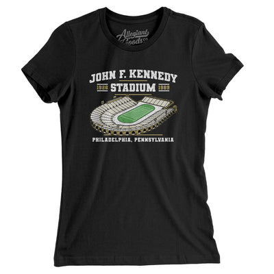 John F. Kennedy Stadium Women's T-Shirt-Black-Allegiant Goods Co. Vintage Sports Apparel