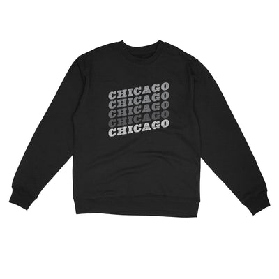 Chicago Vintage Repeat Midweight Crewneck Sweatshirt-Black-Allegiant Goods Co. Vintage Sports Apparel