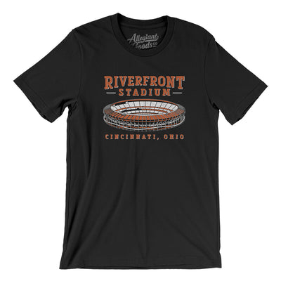 Riverfront Stadium Cincinnati Men/Unisex T-Shirt-Black-Allegiant Goods Co. Vintage Sports Apparel