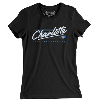 Charlotte Retro Women's T-Shirt-Black-Allegiant Goods Co. Vintage Sports Apparel