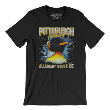 Pittsburgh Hockey Throwback Mascot Men/Unisex T-Shirt-Allegiant Goods Co. Vintage Sports Apparel