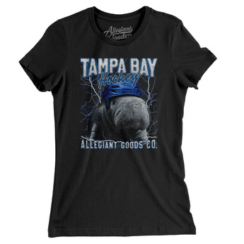 Tampa Bay Hockey Throwback Mascot Women's T-Shirt-Allegiant Goods Co. Vintage Sports Apparel
