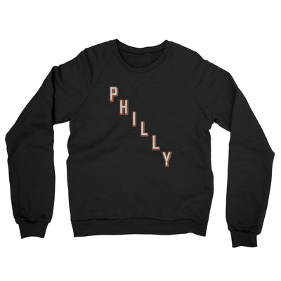 Philly Hockey Jersey Midweight French Terry Crewneck Sweatshirt-Black-Allegiant Goods Co. Vintage Sports Apparel