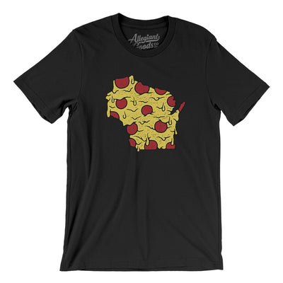 Wisconsin Pizza State Men/Unisex T-Shirt-Black-Allegiant Goods Co. Vintage Sports Apparel