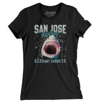 San Jose Hockey Throwback Mascot Women's T-Shirt-Allegiant Goods Co. Vintage Sports Apparel