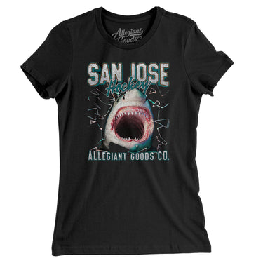 San Jose Hockey Throwback Mascot Women's T-Shirt-Allegiant Goods Co. Vintage Sports Apparel
