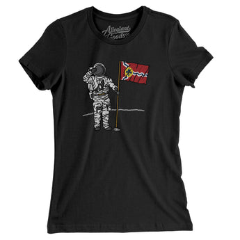 St Louis Flag Moonman Women's T-Shirt-Allegiant Goods Co. Vintage Sports Apparel