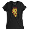 Illinois Pizza State Women's T-Shirt-Black-Allegiant Goods Co. Vintage Sports Apparel