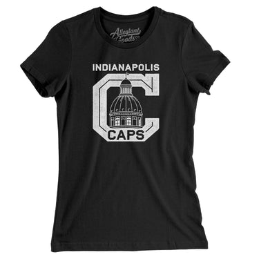 Indianapolis Caps Women's T-Shirt-Black-Allegiant Goods Co. Vintage Sports Apparel