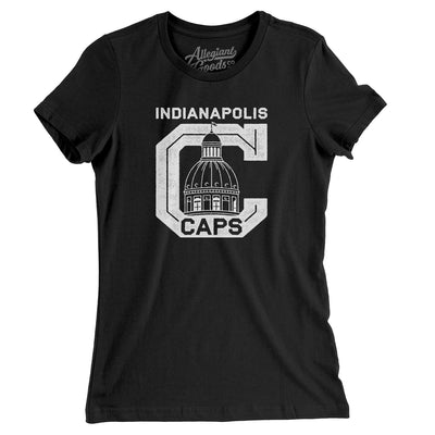 Indianapolis Caps Women's T-Shirt-Black-Allegiant Goods Co. Vintage Sports Apparel