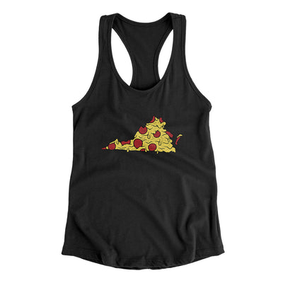 Virginia Pizza State Women's Racerback Tank-Black-Allegiant Goods Co. Vintage Sports Apparel