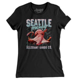 Seattle Hockey Throwback Mascot Women's T-Shirt-Allegiant Goods Co. Vintage Sports Apparel