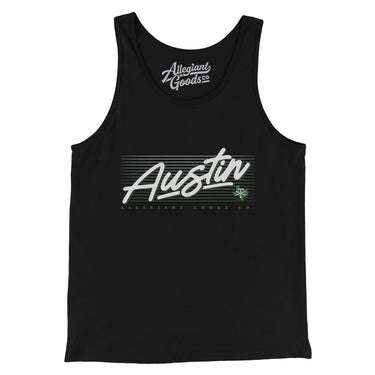 Austin Retro Men/Unisex Tank Top-Black-Allegiant Goods Co. Vintage Sports Apparel