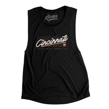 Cincinnati Retro Women's Flowey Scoopneck Muscle Tank-Allegiant Goods Co. Vintage Sports Apparel