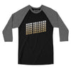 New Orleans Vintage Repeat Men/Unisex Raglan 3/4 Sleeve T-Shirt-Black|Deep Heather-Allegiant Goods Co. Vintage Sports Apparel