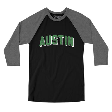 Austin Varsity Men/Unisex Raglan 3/4 Sleeve T-Shirt-Allegiant Goods Co. Vintage Sports Apparel