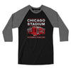 Chicago Stadium Men/Unisex Raglan 3/4 Sleeve T-Shirt-Black|Deep Heather-Allegiant Goods Co. Vintage Sports Apparel