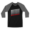 Buffalo Vintage Repeat Men/Unisex Raglan 3/4 Sleeve T-Shirt-Black|Deep Heather-Allegiant Goods Co. Vintage Sports Apparel