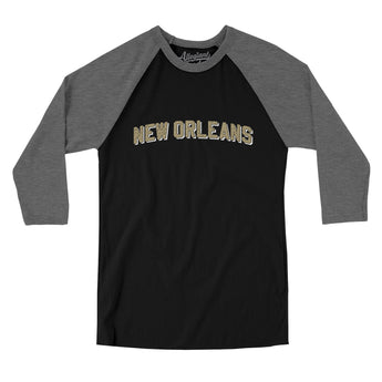 New Orleans Varsity Men/Unisex Raglan 3/4 Sleeve T-Shirt-Allegiant Goods Co. Vintage Sports Apparel