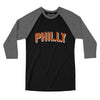 Philly Varsity Men/Unisex Raglan 3/4 Sleeve T-Shirt-Black|Deep Heather-Allegiant Goods Co. Vintage Sports Apparel