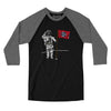 Tennessee Flag Moonman Men/Unisex Raglan 3/4 Sleeve T-Shirt-Black|Deep Heather-Allegiant Goods Co. Vintage Sports Apparel