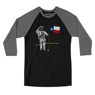 Texas Flag Moonman Men/Unisex Raglan 3/4 Sleeve T-Shirt-Allegiant Goods Co. Vintage Sports Apparel