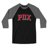 Pdx Varsity Men/Unisex Raglan 3/4 Sleeve T-Shirt-Allegiant Goods Co. Vintage Sports Apparel