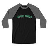 Grand Forks North Dakota Varsity Men/Unisex Raglan 3/4 Sleeve T-Shirt-Allegiant Goods Co. Vintage Sports Apparel