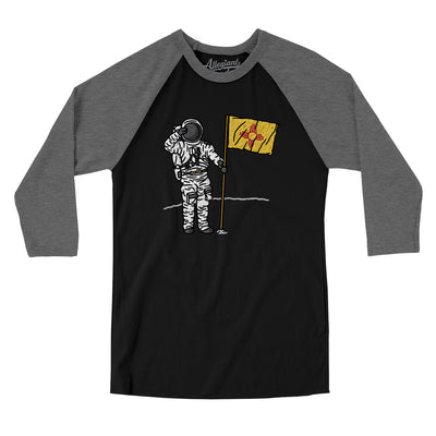 New Mexico Flag Moonman Men/Unisex Raglan 3/4 Sleeve T-Shirt-Black|Deep Heather-Allegiant Goods Co. Vintage Sports Apparel