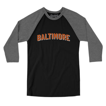 Baltimore Varsity Men/Unisex Raglan 3/4 Sleeve T-Shirt-Allegiant Goods Co. Vintage Sports Apparel