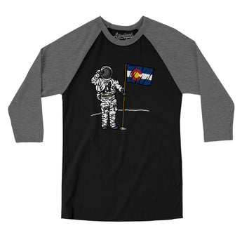 Colorado Flag Moonman Men/Unisex Raglan 3/4 Sleeve T-Shirt-Allegiant Goods Co. Vintage Sports Apparel