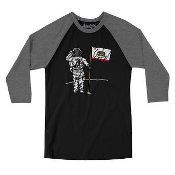 California Flag Moonman Men/Unisex Raglan 3/4 Sleeve T-Shirt-Allegiant Goods Co. Vintage Sports Apparel