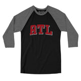 ATL Varsity Men/Unisex Raglan 3/4 Sleeve T-Shirt-Black|Deep Heather-Allegiant Goods Co. Vintage Sports Apparel