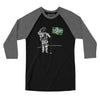 Portland Flag Moonman Men/Unisex Raglan 3/4 Sleeve T-Shirt-Black|Deep Heather-Allegiant Goods Co. Vintage Sports Apparel