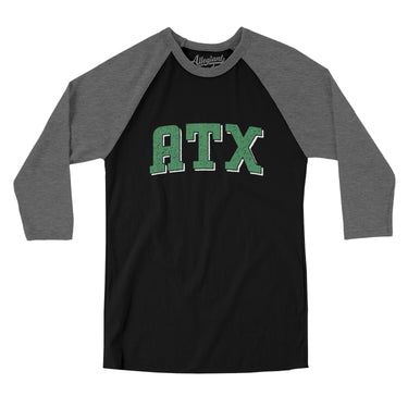 Atx Varsity Men/Unisex Raglan 3/4 Sleeve T-Shirt-Allegiant Goods Co. Vintage Sports Apparel