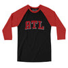 ATL Varsity Men/Unisex Raglan 3/4 Sleeve T-Shirt-Black|Red-Allegiant Goods Co. Vintage Sports Apparel