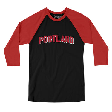 Portland Varsity Men/Unisex Raglan 3/4 Sleeve T-Shirt-Allegiant Goods Co. Vintage Sports Apparel