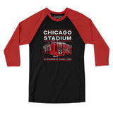 Chicago Stadium Men/Unisex Raglan 3/4 Sleeve T-Shirt-Allegiant Goods Co. Vintage Sports Apparel