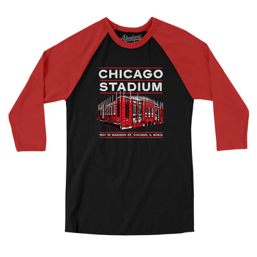 Chicago Stadium Men/Unisex Raglan 3/4 Sleeve T-Shirt-Allegiant Goods Co. Vintage Sports Apparel