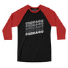 Chicago Vintage Repeat Men/Unisex Raglan 3/4 Sleeve T-Shirt-Black|Red-Allegiant Goods Co. Vintage Sports Apparel