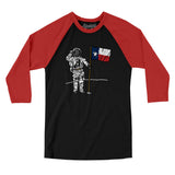 Texas Flag Moonman Men/Unisex Raglan 3/4 Sleeve T-Shirt-Allegiant Goods Co. Vintage Sports Apparel