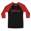 Tampa Bay Varsity Men/Unisex Raglan 3/4 Sleeve T-Shirt-Black|Red-Allegiant Goods Co. Vintage Sports Apparel