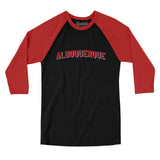 Albuquerque Varsity Men/Unisex Raglan 3/4 Sleeve T-Shirt-Allegiant Goods Co. Vintage Sports Apparel